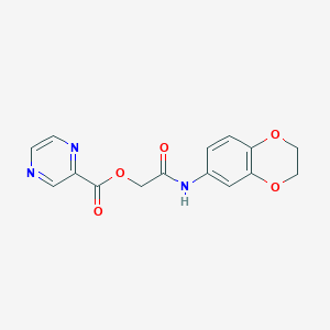 molecular formula C15H13N3O5 B7467371 [2-(2,3-Dihydro-1,4-benzodioxin-6-ylamino)-2-oxoethyl] pyrazine-2-carboxylate 