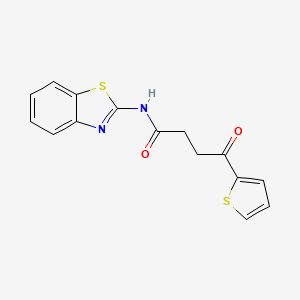 molecular formula C15H12N2O2S2 B7467374 N-(1,3-benzothiazol-2-yl)-4-oxo-4-thiophen-2-ylbutanamide 