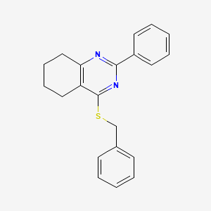 molecular formula C21H20N2S B7467379 4-Benzylsulfanyl-2-phenyl-5,6,7,8-tetrahydroquinazoline 