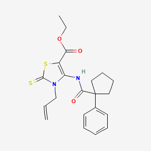 Ethyl 4-[(1-phenylcyclopentanecarbonyl)amino]-3-prop-2-enyl-2-sulfanylidene-1,3-thiazole-5-carboxylate