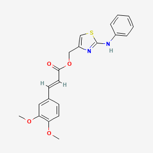 molecular formula C21H20N2O4S B7467396 (2-anilino-1,3-thiazol-4-yl)methyl (E)-3-(3,4-dimethoxyphenyl)prop-2-enoate 
