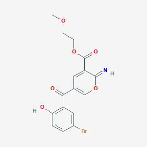 molecular formula C16H14BrNO6 B7467401 2-Methoxyethyl 5-(5-bromo-2-hydroxybenzoyl)-2-iminopyran-3-carboxylate 