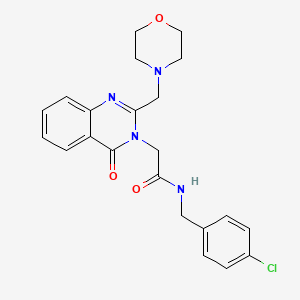 molecular formula C22H23ClN4O3 B7467423 N-[(4-chlorophenyl)methyl]-2-[2-(morpholin-4-ylmethyl)-4-oxoquinazolin-3-yl]acetamide 