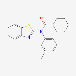 molecular formula C22H24N2OS B7467434 N-(1,3-benzothiazol-2-yl)-N-(3,5-dimethylphenyl)cyclohexanecarboxamide 