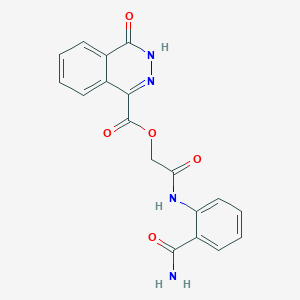 molecular formula C18H14N4O5 B7467437 [2-(2-carbamoylanilino)-2-oxoethyl] 4-oxo-3H-phthalazine-1-carboxylate 