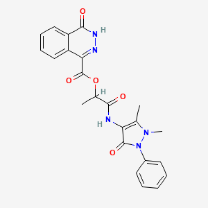 molecular formula C23H21N5O5 B7467438 [1-[(1,5-dimethyl-3-oxo-2-phenylpyrazol-4-yl)amino]-1-oxopropan-2-yl] 4-oxo-3H-phthalazine-1-carboxylate 