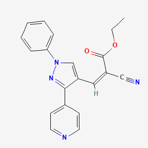 ethyl (Z)-2-cyano-3-(1-phenyl-3-pyridin-4-ylpyrazol-4-yl)prop-2-enoate