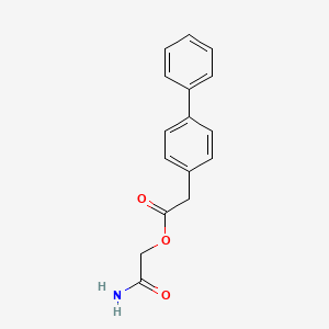 molecular formula C16H15NO3 B7467481 (2-Amino-2-oxoethyl) 2-(4-phenylphenyl)acetate 