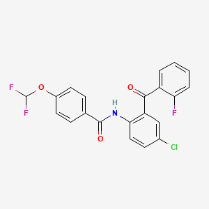 molecular formula C21H13ClF3NO3 B7467499 N-[4-chloro-2-(2-fluorobenzoyl)phenyl]-4-(difluoromethoxy)benzamide 