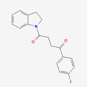 molecular formula C18H16FNO2 B7467504 1-(2,3-Dihydroindol-1-yl)-4-(4-fluorophenyl)butane-1,4-dione 