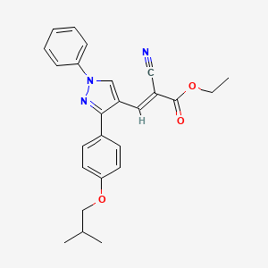 molecular formula C25H25N3O3 B7467509 ethyl (E)-2-cyano-3-[3-[4-(2-methylpropoxy)phenyl]-1-phenylpyrazol-4-yl]prop-2-enoate 