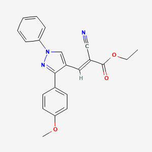 molecular formula C22H19N3O3 B7467515 ethyl (E)-2-cyano-3-[3-(4-methoxyphenyl)-1-phenylpyrazol-4-yl]prop-2-enoate 