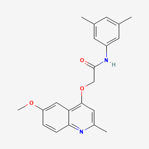 molecular formula C21H22N2O3 B7467517 N-(3,5-dimethylphenyl)-2-[(6-methoxy-2-methyl-4-quinolyl)oxy]acetamide 