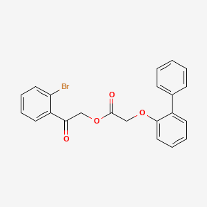 molecular formula C22H17BrO4 B7467522 [2-(2-Bromophenyl)-2-oxoethyl] 2-(2-phenylphenoxy)acetate 