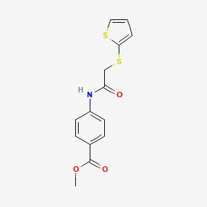 molecular formula C14H13NO3S2 B7467535 Methyl 4-[(2-thiophen-2-ylsulfanylacetyl)amino]benzoate 