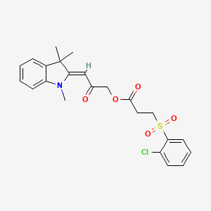 [(3Z)-2-oxo-3-(1,3,3-trimethylindol-2-ylidene)propyl] 3-(2-chlorophenyl)sulfonylpropanoate