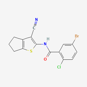 molecular formula C15H10BrClN2OS B7467547 5-bromo-2-chloro-N-(3-cyano-5,6-dihydro-4H-cyclopenta[b]thiophen-2-yl)benzamide 