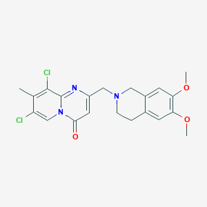 molecular formula C21H21Cl2N3O3 B7467555 7,9-dichloro-2-[(6,7-dimethoxy-3,4-dihydro-1H-isoquinolin-2-yl)methyl]-8-methylpyrido[1,2-a]pyrimidin-4-one 