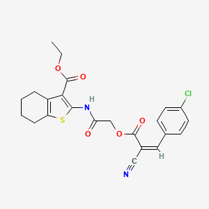 ethyl 2-[[2-[(Z)-3-(4-chlorophenyl)-2-cyanoprop-2-enoyl]oxyacetyl]amino]-4,5,6,7-tetrahydro-1-benzothiophene-3-carboxylate