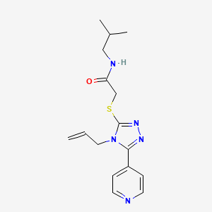molecular formula C16H21N5OS B7467578 N-(2-methylpropyl)-2-[(4-prop-2-enyl-5-pyridin-4-yl-1,2,4-triazol-3-yl)sulfanyl]acetamide 