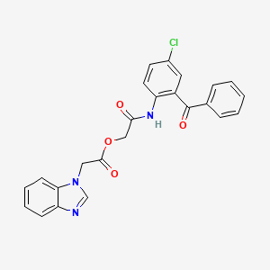 molecular formula C24H18ClN3O4 B7467585 [2-(2-Benzoyl-4-chloroanilino)-2-oxoethyl] 2-(benzimidazol-1-yl)acetate 