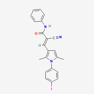 (E)-2-cyano-3-[1-(4-iodophenyl)-2,5-dimethylpyrrol-3-yl]-N-phenylprop-2-enamide