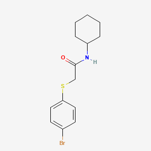 molecular formula C14H18BrNOS B7467621 2-(4-bromophenyl)sulfanyl-N-cyclohexylacetamide 