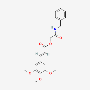 molecular formula C21H23NO6 B7467623 2-(benzylamino)-2-oxoethyl (2E)-3-(3,4,5-trimethoxyphenyl)prop-2-enoate 