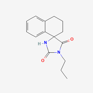 molecular formula C15H18N2O2 B7467660 3'-propylspiro[2,3-dihydro-1H-naphthalene-4,5'-imidazolidine]-2',4'-dione 