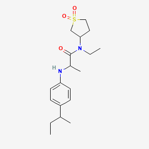 molecular formula C19H30N2O3S B7467668 2-(4-butan-2-ylanilino)-N-(1,1-dioxothiolan-3-yl)-N-ethylpropanamide 