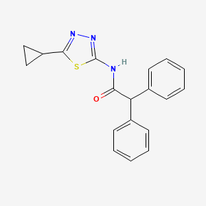 molecular formula C19H17N3OS B7467679 N-(5-cyclopropyl-1,3,4-thiadiazol-2-yl)-2,2-diphenylacetamide 