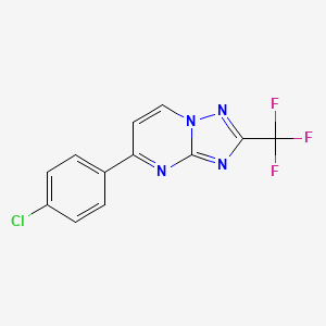 molecular formula C12H6ClF3N4 B7467698 5-(4-Chlorophenyl)-2-(trifluoromethyl)-[1,2,4]triazolo[1,5-a]pyrimidine 
