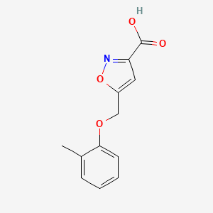 molecular formula C12H11NO4 B7467723 5-[(2-Methylphenoxy)methyl]-1,2-oxazole-3-carboxylic acid 