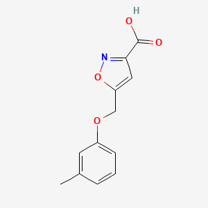 molecular formula C12H11NO4 B7467728 5-[(3-Methylphenoxy)methyl]-1,2-oxazole-3-carboxylic acid 
