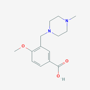 molecular formula C14H20N2O3 B7467751 4-Methoxy-3-[(4-methylpiperazin-1-yl)methyl]benzoic acid 