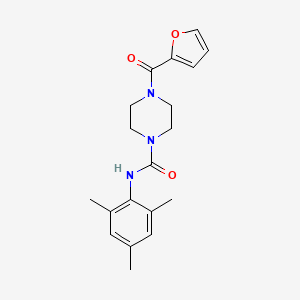 molecular formula C19H23N3O3 B7467790 4-(furan-2-carbonyl)-N-(2,4,6-trimethylphenyl)piperazine-1-carboxamide 