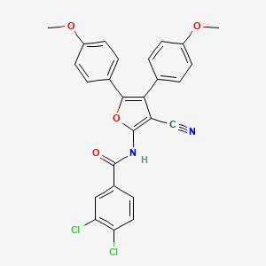 molecular formula C26H18Cl2N2O4 B7467795 3,4-dichloro-N-[3-cyano-4,5-bis(4-methoxyphenyl)furan-2-yl]benzamide 