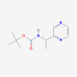 molecular formula C11H17N3O2 B7467801 tert-butyl N-(1-pyrazin-2-ylethyl)carbamate 