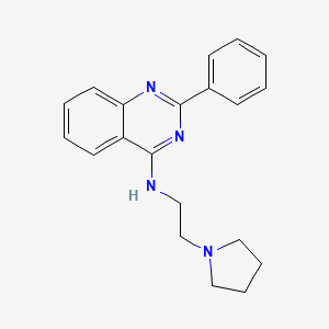 molecular formula C20H22N4 B7467809 2-phenyl-N-(2-pyrrolidin-1-ylethyl)quinazolin-4-amine 