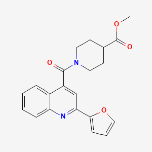 molecular formula C21H20N2O4 B7467819 Methyl 1-(2-(furan-2-yl)quinoline-4-carbonyl)piperidine-4-carboxylate 