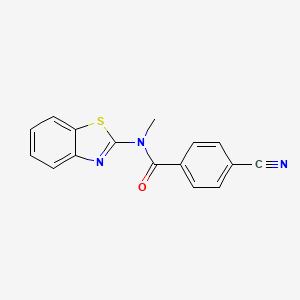 molecular formula C16H11N3OS B7467825 N-(1,3-benzothiazol-2-yl)-4-cyano-N-methylbenzamide 