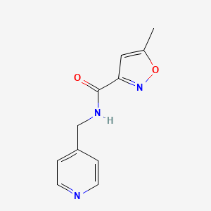 molecular formula C11H11N3O2 B7467830 5-methyl-N-(pyridin-4-ylmethyl)-1,2-oxazole-3-carboxamide 