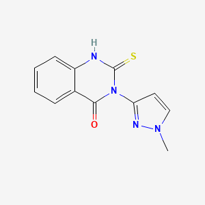 molecular formula C12H10N4OS B7467863 3-(1-methylpyrazol-3-yl)-2-sulfanylidene-1H-quinazolin-4-one 