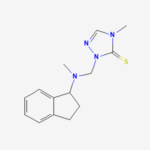 molecular formula C14H18N4S B7467868 2-[[2,3-dihydro-1H-inden-1-yl(methyl)amino]methyl]-4-methyl-1,2,4-triazole-3-thione 