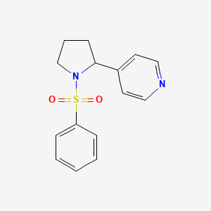 molecular formula C15H16N2O2S B7467875 4-[1-(Benzenesulfonyl)pyrrolidin-2-yl]pyridine 