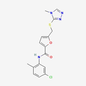 molecular formula C16H15ClN4O2S B7467896 N-(5-chloro-2-methylphenyl)-5-[(4-methyl-1,2,4-triazol-3-yl)sulfanylmethyl]furan-2-carboxamide 