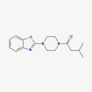 molecular formula C16H21N3O2 B7467902 1-[4-(1,3-Benzoxazol-2-yl)piperazin-1-yl]-3-methylbutan-1-one 