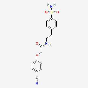 molecular formula C17H17N3O4S B7467907 2-(4-cyanophenoxy)-N-[2-(4-sulfamoylphenyl)ethyl]acetamide 