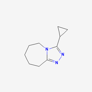 molecular formula C10H15N3 B7467910 3-cyclopropyl-5H,6H,7H,8H,9H-[1,2,4]triazolo[4,3-a]azepine 