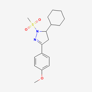 molecular formula C17H24N2O3S B7467919 3-Cyclohexyl-5-(4-methoxyphenyl)-2-methylsulfonyl-3,4-dihydropyrazole 